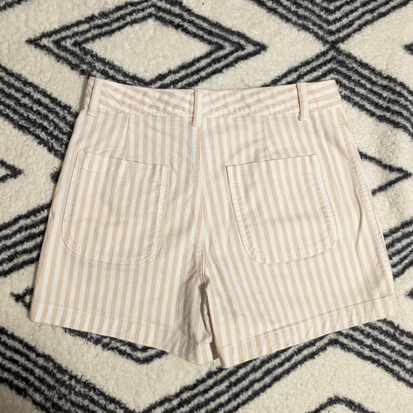 GAP High Waist Striped Shorts Rise 90s Square Pockets Button Fly Railroad Stripe - Picture 4 of 6